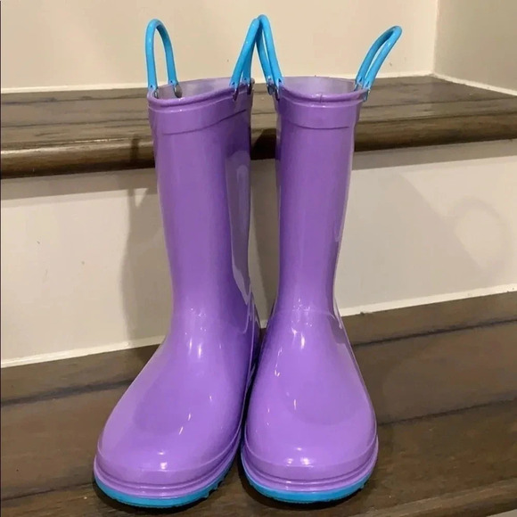 Purple Rubber Rain Boots - Picture 2 of 5